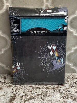 Nightmare Before Christmas plastic/flannel 60”x84” tablecloth Halloween party - Image 1 of 4