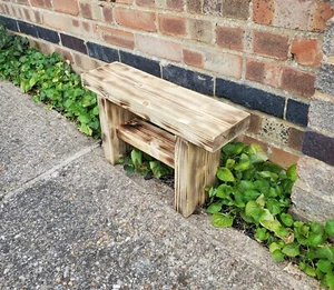 HANDMADE ZEBRA BENCH STOOL BEDSIDE TABLE SOLID CHUNKY PINE WOOD - Picture 1 of 19