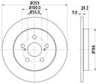 2x tarcza hamulcowa MINTEX 259mm do TOYOTA PRIUS (ZVW3) MDC2203