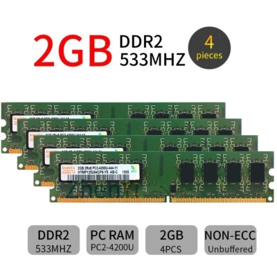 8GB Kit (4x 2GB) DDR2 DIMM Speicher 533MHz PC2-4200 Für Apple PowerMac G5 DE - Bild 1 von 4