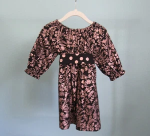 Talla: 24 meses CROCODILE CRUNCH Vestido Niñas Niño Pequeño Rosa + Negro Estampado Floral - Imagen 1 de 9