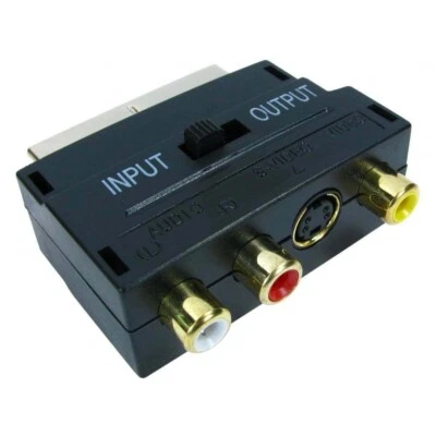 RGB SCART to Composite RCA VIDEO AV TV ADAPTER HD CONVERTER Component SVIDEO - Image 1 of 4