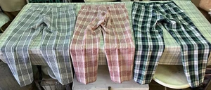 3 pares de pantalones de golf de colección para hombre a cuadros Seersucker CADDYSHACK pantalones rojos azules - Imagen 1 de 9
