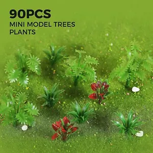 90pcs Plants Model Train Railroad Diorama Scenery Park Landscape DIY HO OO Scale - Picture 1 of 10
