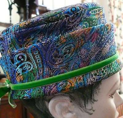 Early 1960`s Paisley Brocade Toque Hat by Bo-Jan hats Wonderful Rich Colors - Image 1 of 4