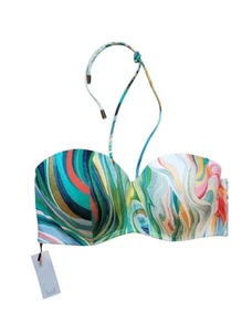 Huit Paris Summer Days Swirl Bandeau Bikini Top 34C NEW - Picture 1 of 6