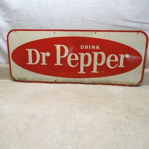 Vintage Drink Dr Pepper Advertising Sign, G 40, 30" X 11.75" - Picture 1 of 13