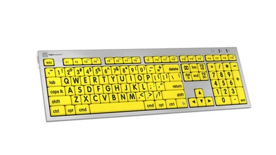 Large Print - Black on Yellow ALBA Slimline Keyboard – Mac Foto 1 de 4