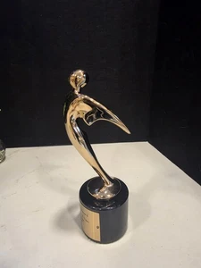 1999 Telly Award /Trophy Art Winged Deco Style Gold  - Picture 1 of 5