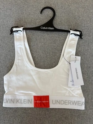 CALVIN KLEIN - LOGO BRALETTE - SIZE XS - WHITE - Image 1 of 4