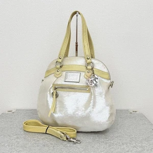 COACH Poppy Sequin Spotlight 2way Tote Bag Shoulder Bag F/S Used 774 - Picture 1 of 13