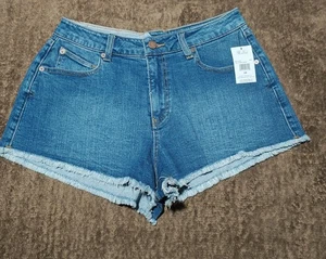 Women’s Cut-Off Jean Shorts Volcom Size 28 Blue Denim Raw Hem Booty Shorts Beach - Picture 1 of 5