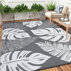 Outdoor Rug 8x10 9x12 9x18 Plastic Straw Rug Patio Rug RV Camping Mat Waterproof - Picture 1 of 48