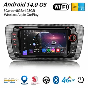 Qualcomm 8+128GB Android 14 Carplay Autoradio Navi Wifi für Seat Ibiza 2009-2013 - Bild 1 von 19