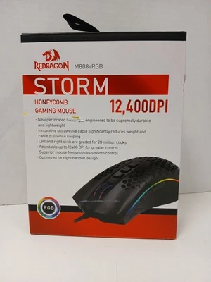 Redragon Storm Honeycomb Wired RGB Gaming Mouse, Black - Image 1 of 4