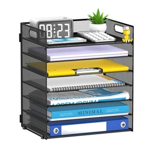 7 Ebenen Papier Organizer für Schreibtisch, Brief Ablage mit Griff Mesh Schreibtisch Datei Organ... - Bild 1 von 7