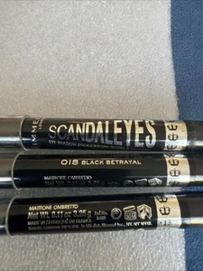 3 RIMMEL Scandaleyes WP Shadow Stick/Crayon 018 BLACK BETRAYAL uns NWOB - Picture 1 of 3