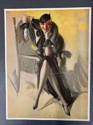 Pinup de impresión artística de colección de los años 30 Rolf Armstrong My Time is Your Time Foto 1 de 4