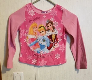 Disney Princess Pink Long Sleeve Girls Dreams Come True Size 6 Shirt - Picture 1 of 4