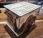 Laser Cut Parts Engraved Mechanical Opening Top Wood Box Jewelry Woodworking