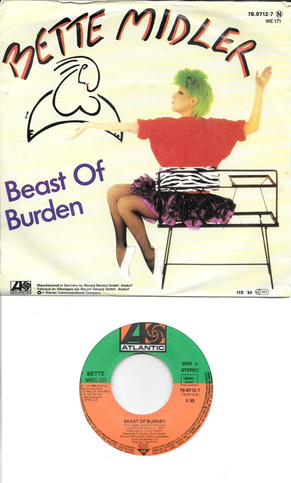 BETTE MIDLER  Beast Of Burden  GERMANY Import 45 with PicSleeve - Image 1 of 1