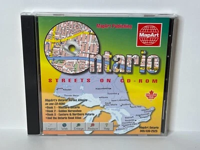 MapArt Ontario Streets PC CD-Rom Canada 1999 Win 95 Genealogy Tested - Image 1 of 4