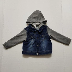 Chaqueta con capucha gris abotonada jean vaquero 18 meses niño Okie Dokie - Imagen 1 de 7