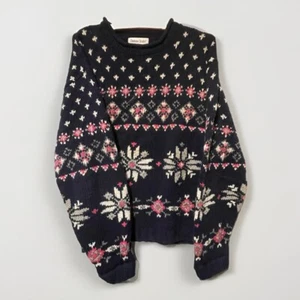 Chelsea Studio Women’s Size Large Blue Wool Blend Fair Isle Nordic Sweater Vtg - Picture 1 of 4