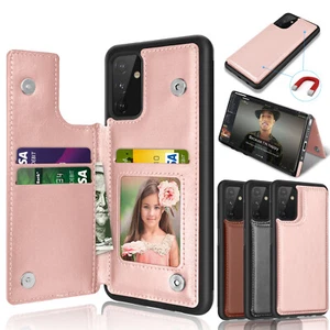 Funda tipo billetera de cuero con tarjetero para Samsung Galaxy A03S/A13/A32/S22 - Imagen 1 de 42