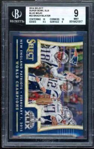Slater/ Tom Brady 2014 Panini Select Super Bowl XLIX Blue Mojo (pop 2) #52 BGS 9 - Picture 1 of 2