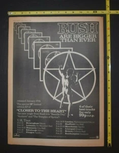 Rush Vintage 1978 Album/Concert Ad Limited Edition EP U.K. Tour  - Picture 1 of 1