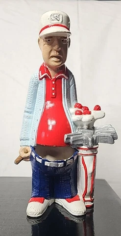 VINTAGE  OLD TIME GOLFER SUCCULENT PLANTER  Unique collectible 11" tall Cover