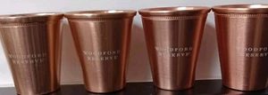 Woodford Reserve Aluminum Copper Spire Julep Cup Bourbon Glass 10oz Set of 4 - Picture 1 of 5
