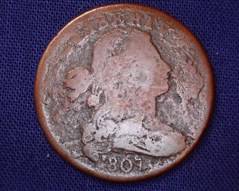 1807 Draped Bust Large Cent   Large Fraction  #LC218 Cover