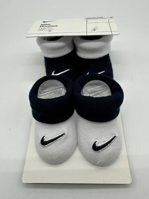 NUEVO PAQUETE DE 2 PARES DE BOTINES NIKE RECIÉN NACIDO BEBÉ 0-6 MESES ALGODÓN/POLIÉSTER Foto 1 de 4