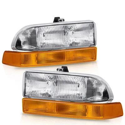 Faros cromados con lámparas de parachoques ámbar 4 piezas para 98-04 CHEVY S10 PICKUP BLAZER Foto 1 de 4