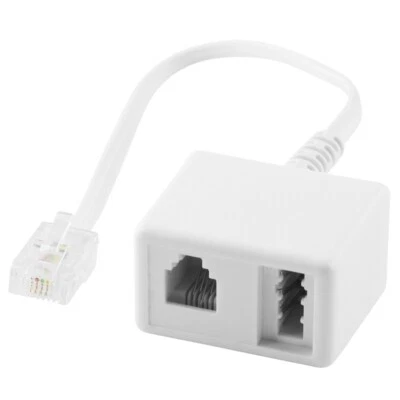 Telefon Fax Kabel Adapter Verteiler Weiche RJ45 Stecker auf 1 TAE-N RJ11 Buchse - Bild 1 von 2