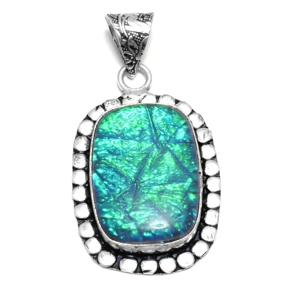 Pingente de opala de fogo triplo étnico feito à mão joia 1,92" IP-9865 - Imagem 1 de 1