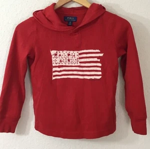 Polo Ralph Lauren Boys' USA Flag Hoodie Pullover Sweatshirt Red Size SP (8) - Picture 1 of 6