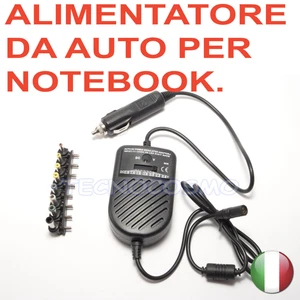 ALIMENTATORE UNIVERSALE CARICA BATTERIA DA AUTO PER PC NOTEBOOK ACCENDISIGARI - Foto 1 di 1
