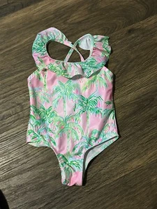 Kensie Kleinkinder Pool Strand Tag rosa und grün Blumen Badeanzug-UPF 50 Größe 2T - Bild 1 von 8