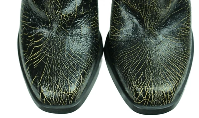 Botas con arnés All Saints para mujer Aiden Jules talla Eur 39 (9M) cuero negro agrietado Foto 1 de 4