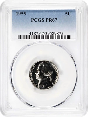 1955  Jefferson Nickel    PCGS  PR67 - Image 1 of 3