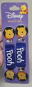Vintage Disney Winnie the POOH Toddler Boys Girls Mitten Gloves Clips Metal NWT  - Picture 1 of 2