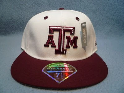 Adidas Texas A&M Aggies on field BRAND NEW Fitted hat cap TX climalite white - Image 1 of 4