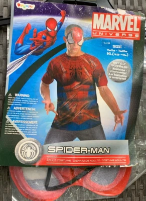NUEVO Marvel Battle-Scar Spider-Man Adulto Disfraz Camisa y Máscara XL 42-46 Spiderman Foto 1 de 4