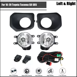 For 2016-2021 Toyota Tacoma SR SR5 Pair Clear Lens Fog Lights H11 Lamps w/Wiring - Picture 1 of 11