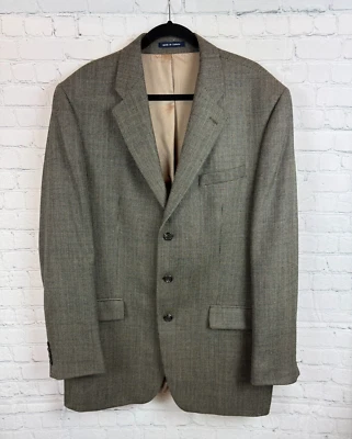 CHAPS black white check houndstooth 100% lambs wool mens suit jacket size 44XL - Image 1 of 4