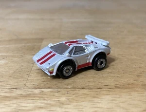Vintage Micro Machines Lamborghini White with Red Stripes Rare Galoob 1994 - Picture 1 of 7