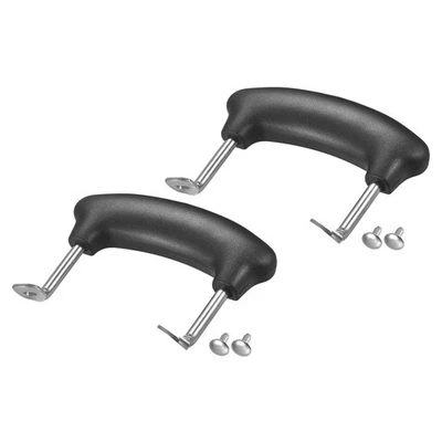 Pentola Lato Maniglia per Inox Acciaio Manico Nero Argento Tono 99x71mm 2pz - Immagine 1 di 4